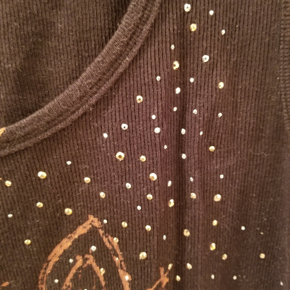 Black Beaded Flower Tank Top - Picture 4 of 6